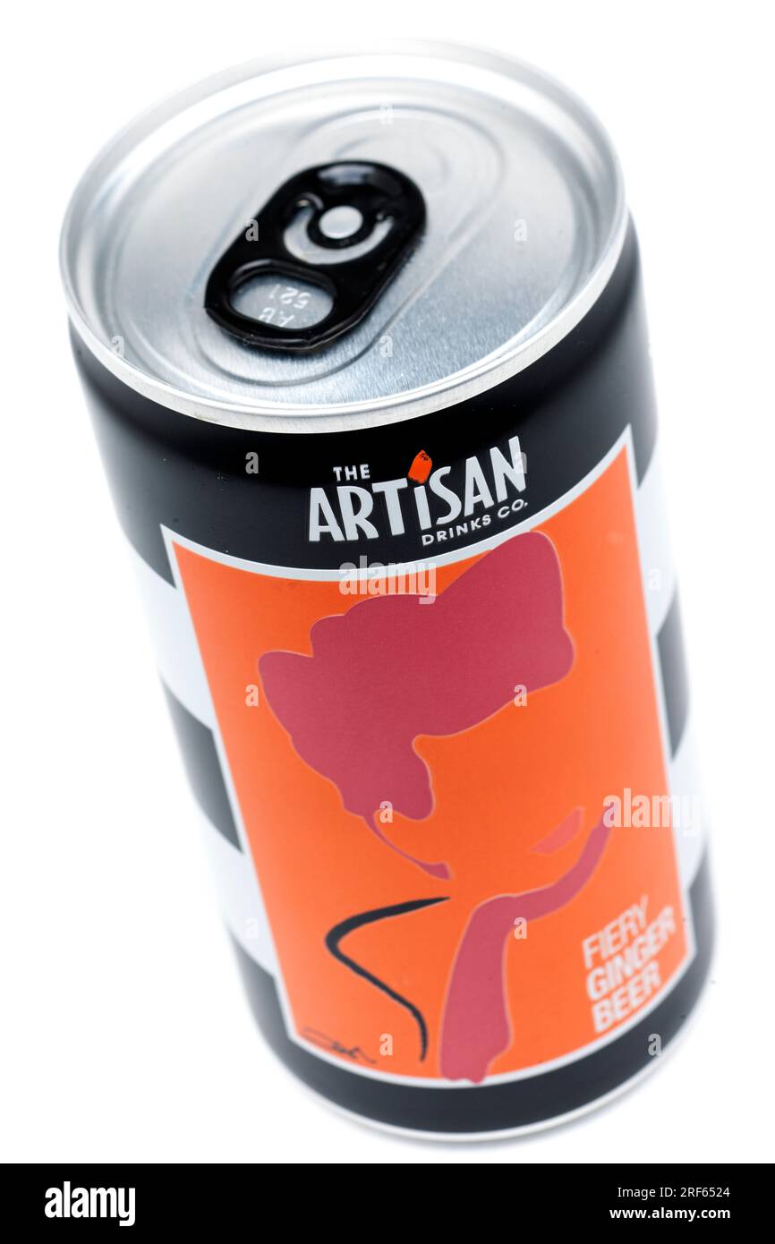 Canette de bière au gingembre ardent de Artisan Drinks Company Banque D'Images