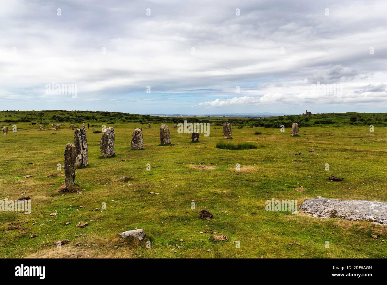 The Hurlers, Menhirs, Megalithes, Bronze Age Stone Circles, Minions, Bodmin Moor, Cornouailles, Angleterre, Grande-Bretagne Banque D'Images