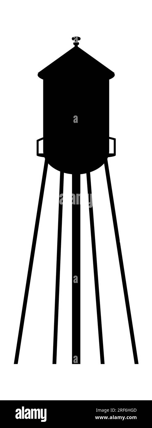 Icône de château d'eau. Construction industrielle avec signe de réservoir d'eau. Symbole de hauteur du réservoir. Logo du château d'eau. style plat. Banque D'Images Icône de château d'eau. Construction industrielle avec signe de réservoir d'eau. Symbole de hauteur du réservoir. Logo du château d'eau. style plat. Banque D'Images