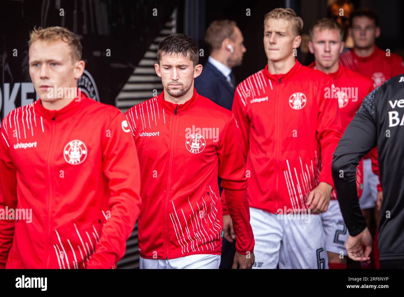 Herning, Danemark. 30 juillet 2023. Mark Brink de Silkeborg SI vu lors du match 3F Superliga entre le FC Midtjylland et Silkeborg IF au MCH Arena à Herning. (Crédit photo : Gonzales photo - Morten Kjaer). Banque D'Images