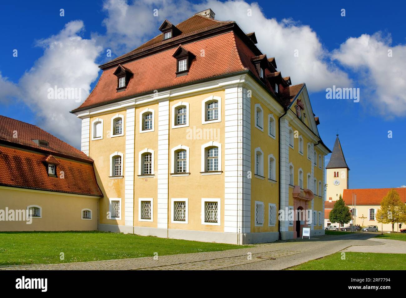 Blick auf das Schloss Theuren in Kümmersbruck in Bayern, Deutschland, Mittelalter, Banque D'Images