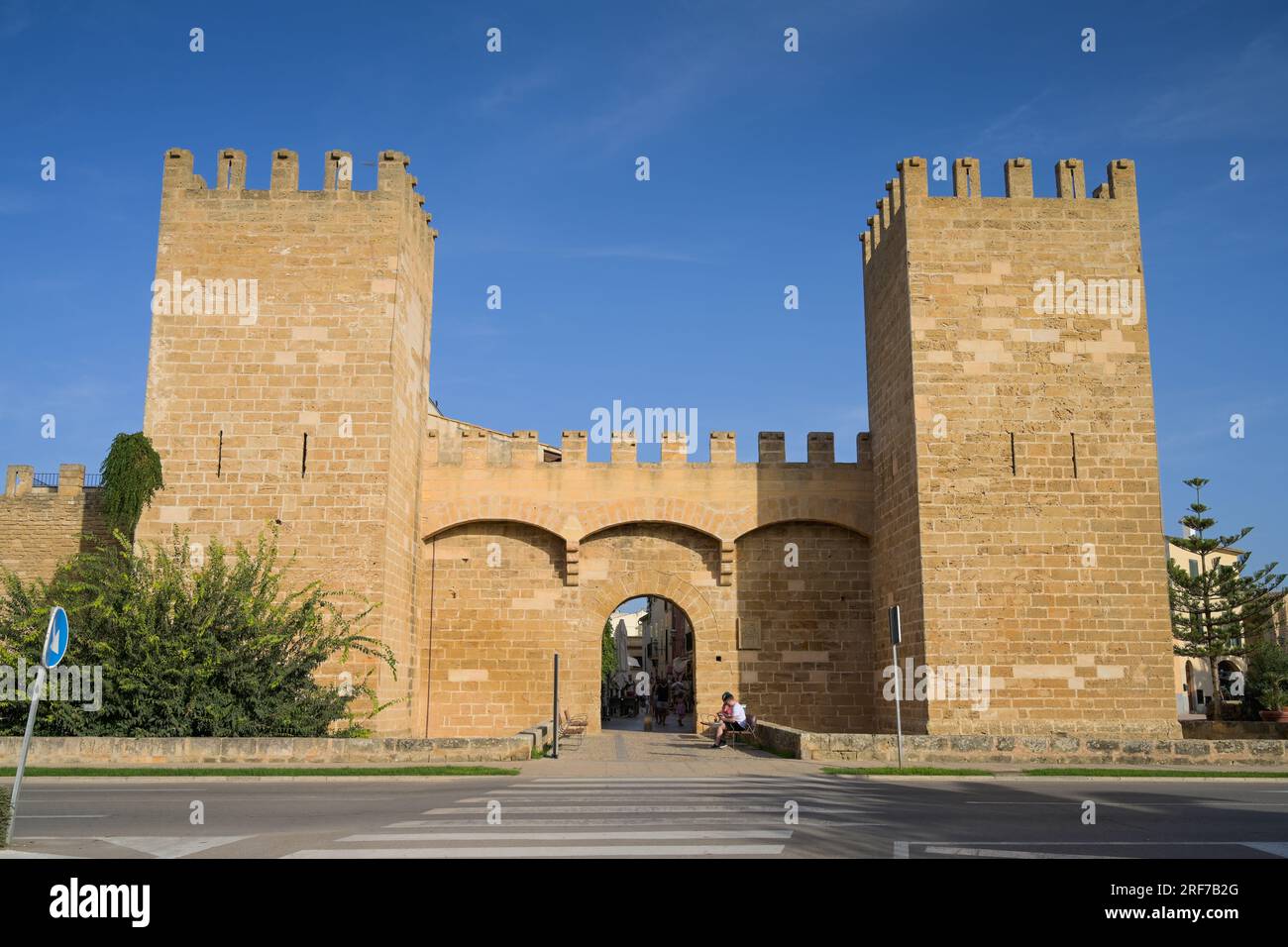 Stadttor Puerta de Mallorca, Stadtmauer, Alcudia, Mallorca, Espagnol Banque D'Images