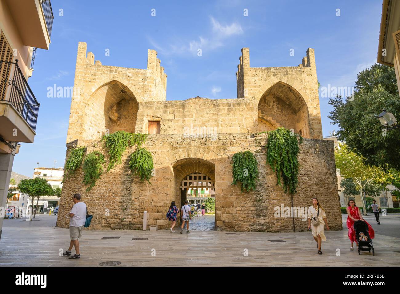 Porta del Moll, Stadttor, Altstadt, Alcudia, Majorque, Espagnol Banque D'Images