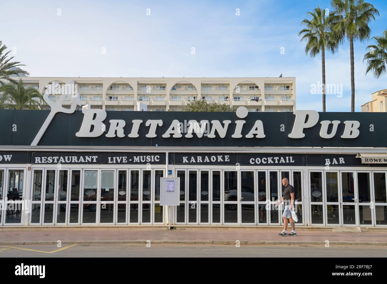 Anglais Kneipe Britannia Pub, sa Coma, Mallorca, Espagnol Banque D'Images