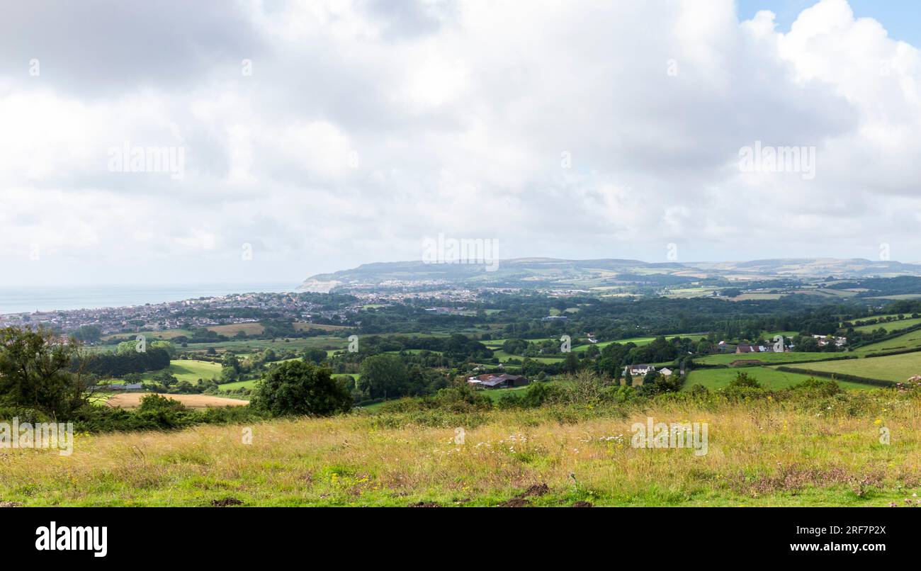 Paysage pittoresque à Brading Down sur l'île de Wight, Angleterre, Royaume-Uni Banque D'Images