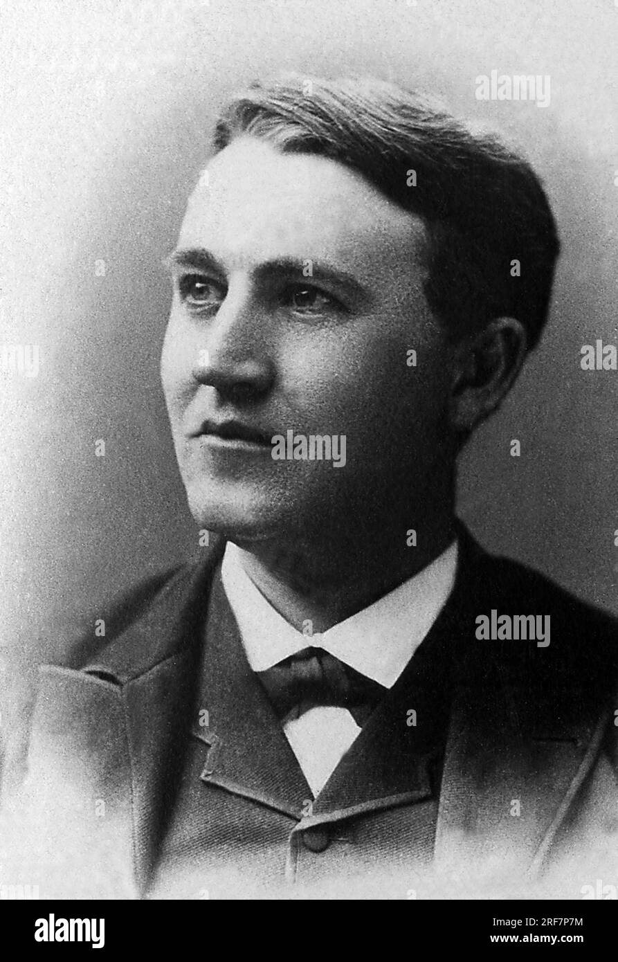 Portrait de Thomas Alva Edison (1847-1931), homme d'affaire et inventeur americain. Banque D'Images