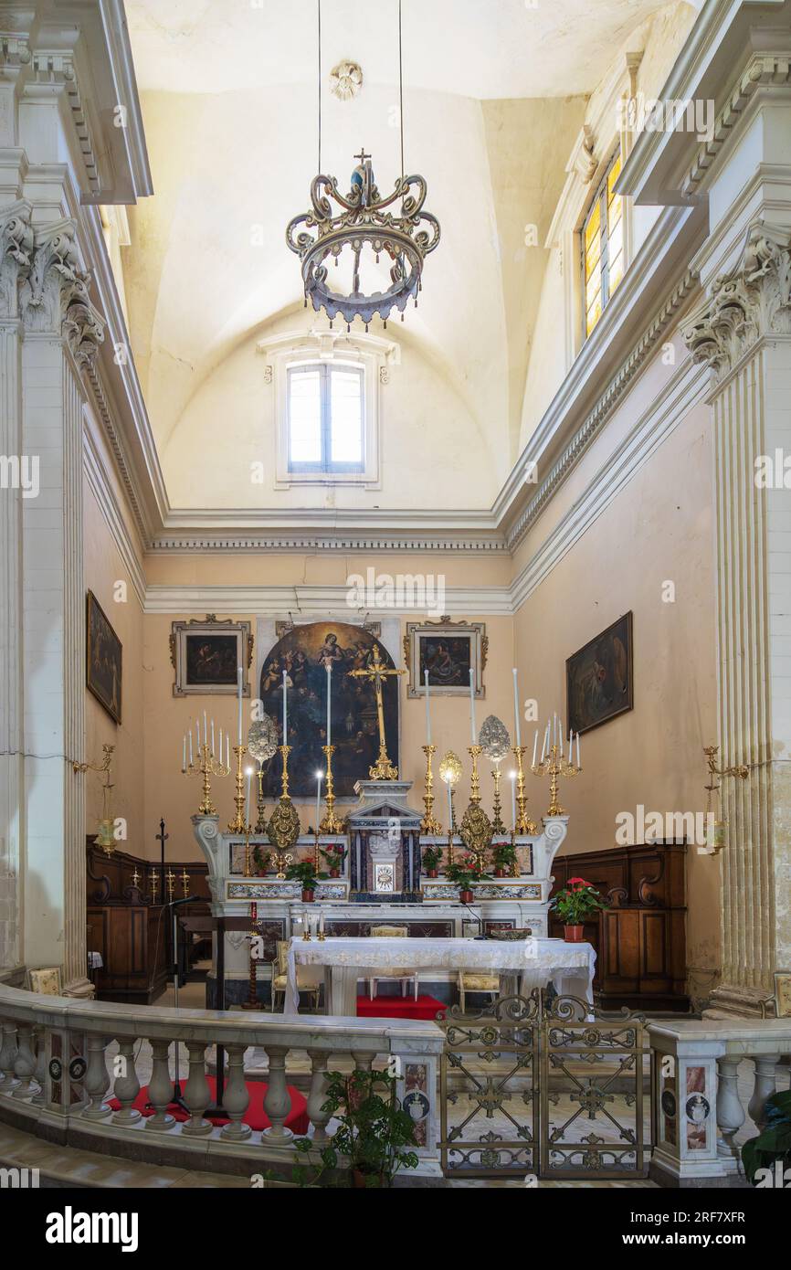 Via Giuseppe Libertini rue, Église de Sant'Anna, intérieur, Lecce, Pouilles, Italie, Europe Banque D'Images
