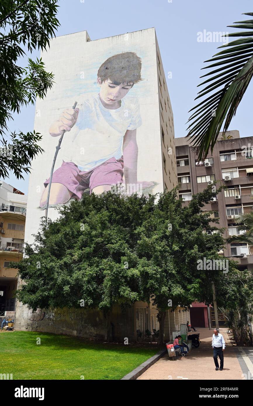 Peinture murale à Hadera Banque D'Images