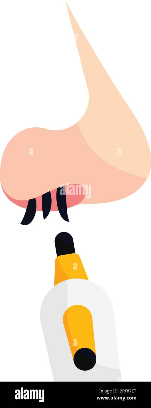Conception d'icône de vecteur de concept de tondeuse de nez, symbole de beauté et de soins personnels, signe de cosmétiques et de dermatologue, illustration de stock d'esthétique corporelle Illustration de Vecteur