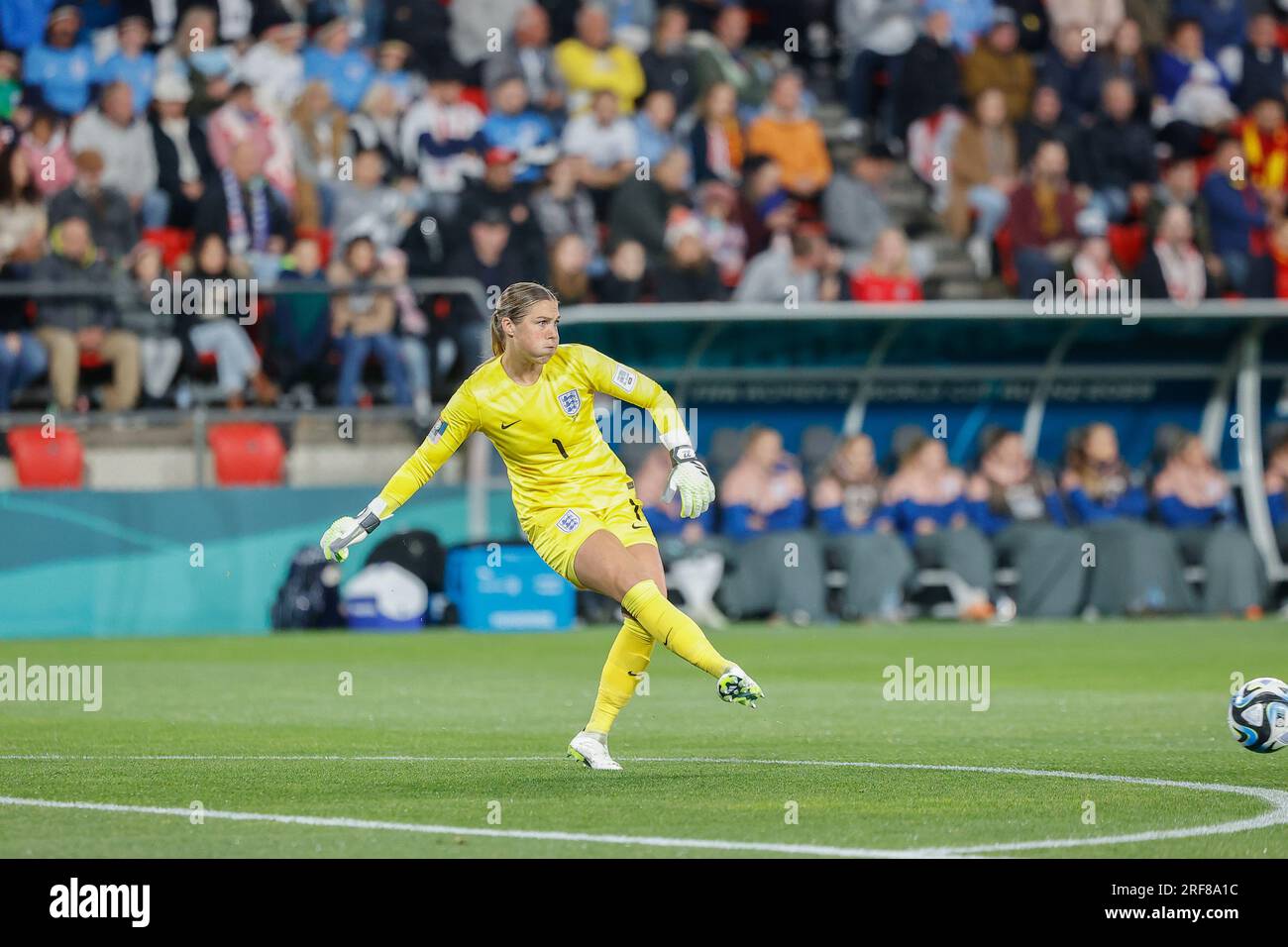 Adélaïde/Tarntanya, Australie, 1 août 2023, coupe du monde féminine de la FIFA (Groupe D - match #39) Angleterre vs Chine, gardien de but anglais Mary EARPS crédit : Mark Willoughby/Alamy Live News Banque D'Images