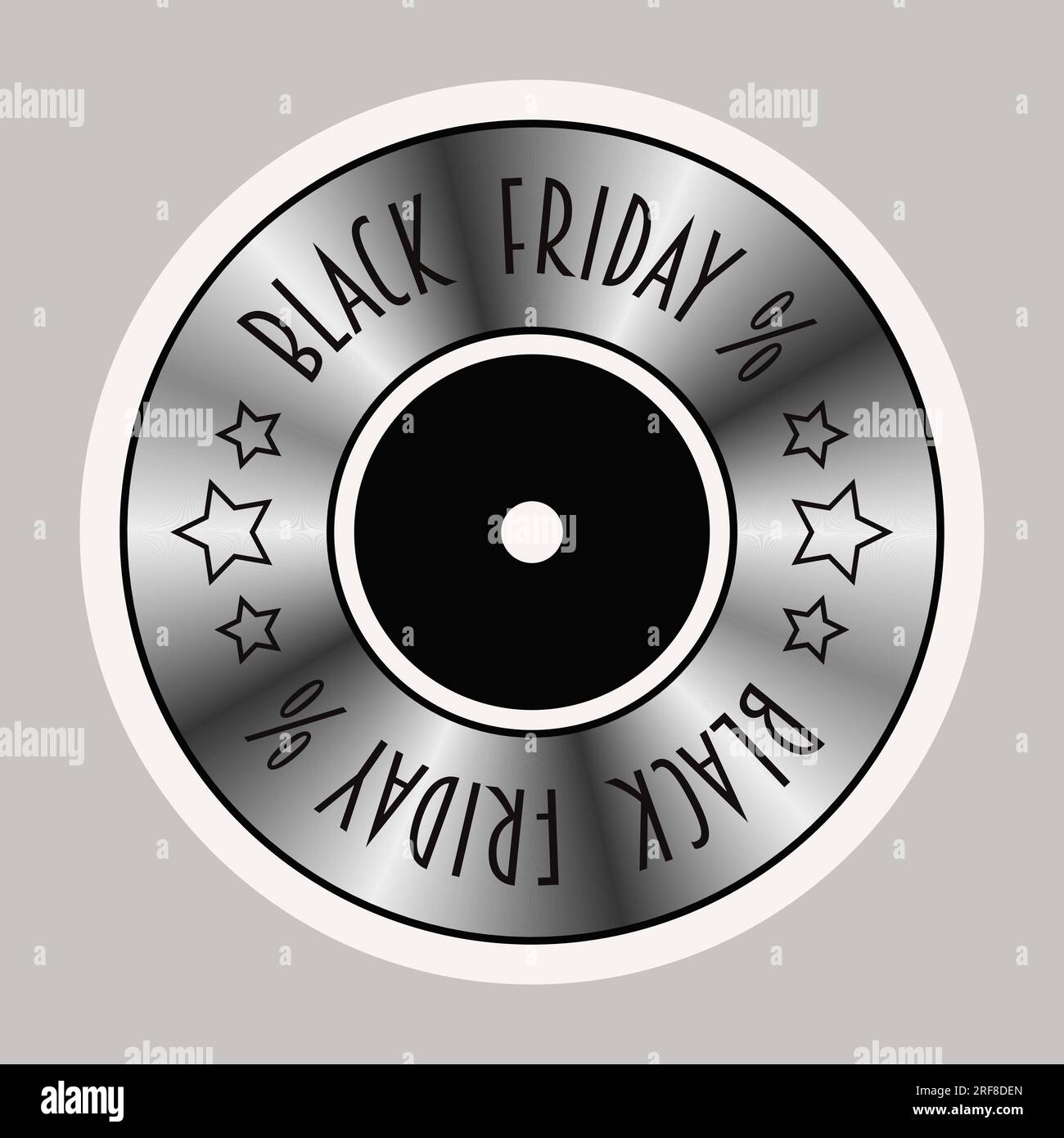 Black Friday sale Banner promotion marketing discount événement argent CD style rétro cercle sticker élément Design Illustration de Vecteur