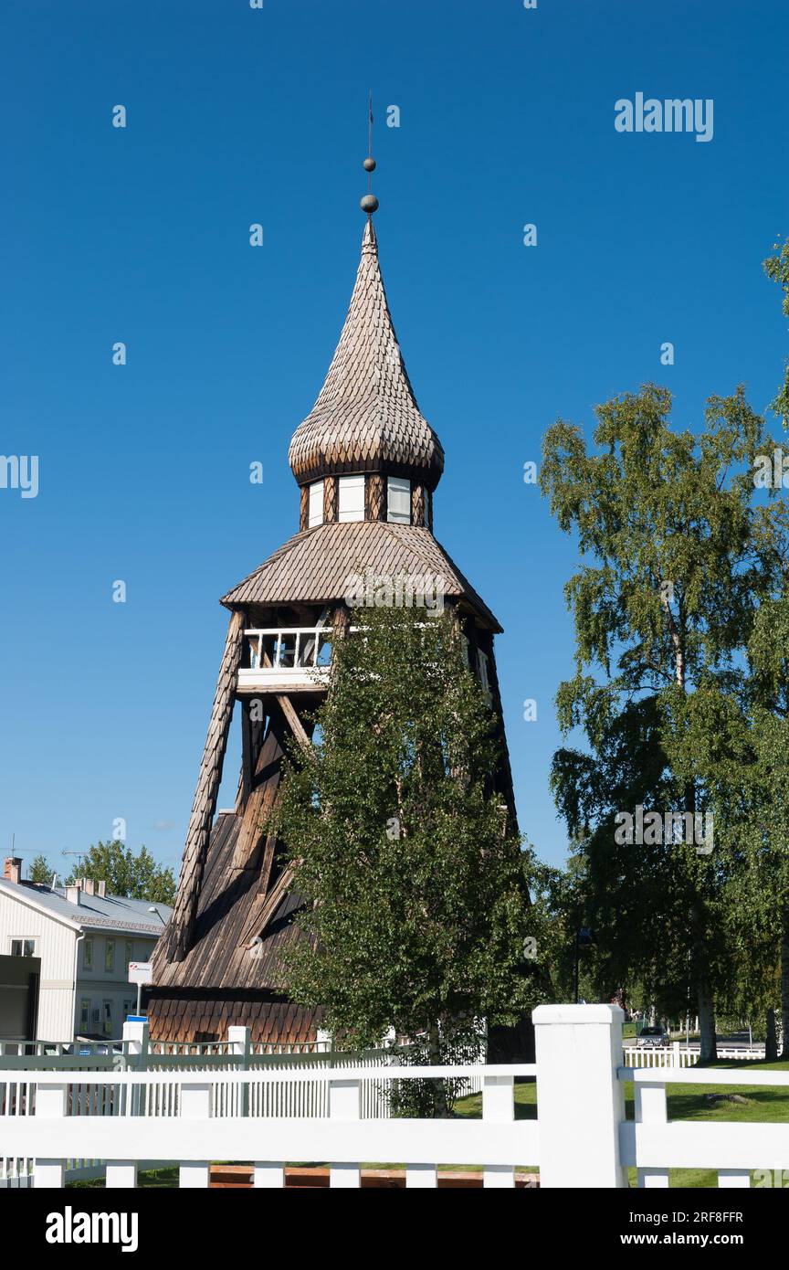 Clocher en bois à Vemdalen, municipalité de Härjedalen, comté de Jämtland, Suède Banque D'Images