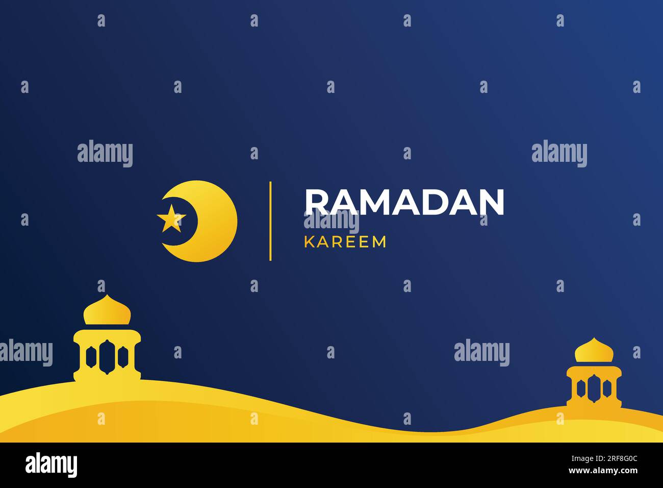 Design de modèle Ramadan Kareem propre et minimaliste utilisé pour la carte de voeux. Illustration vectorielle Illustration de Vecteur
