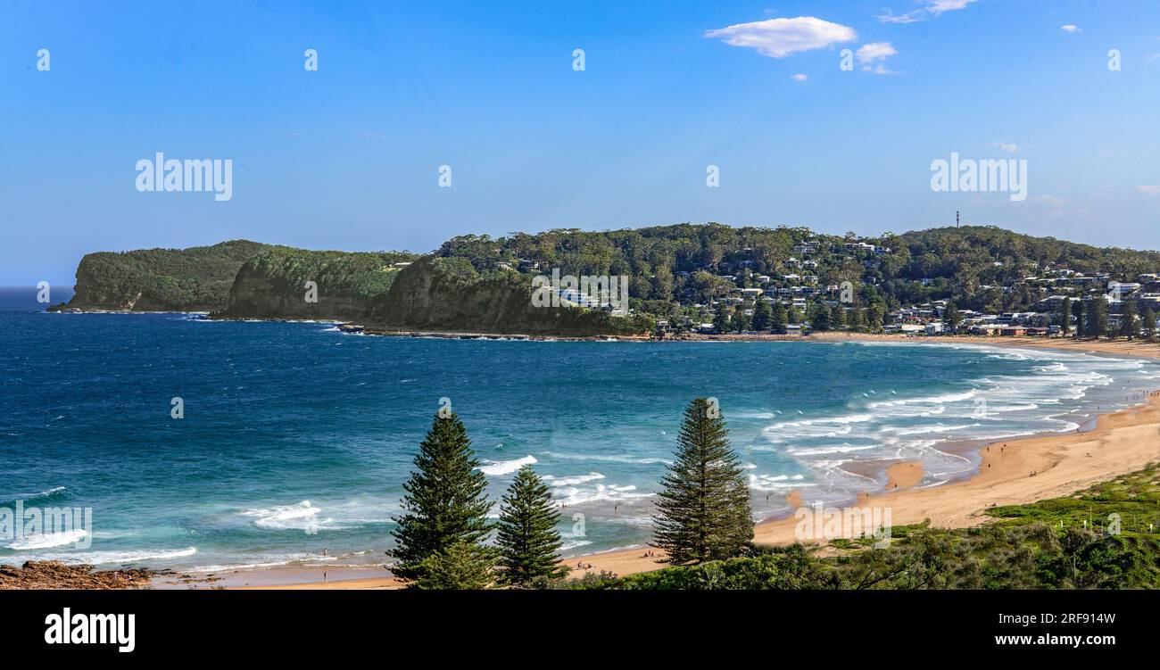 Avoca Beach et trois promontoires Central Coast NSW Auastralia Banque D'Images