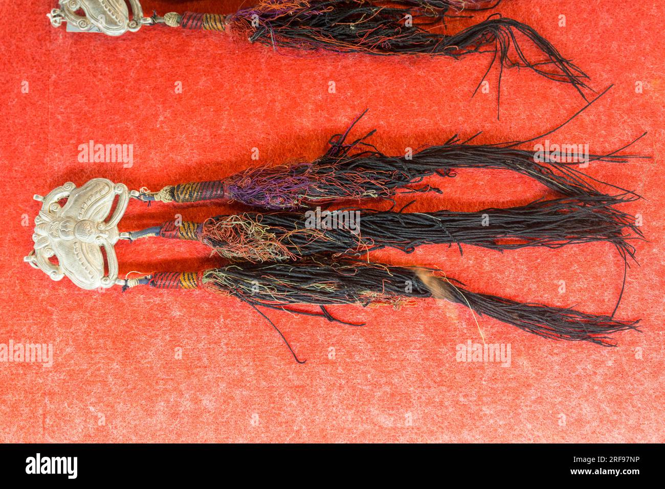 Bijoux de vieilles femmes à l'intérieur du centre d'information de la Statue équestre Gengis Khan (130 pieds de haut), qui fait partie du complexe de Statue Gengis Khan sur Banque D'Images