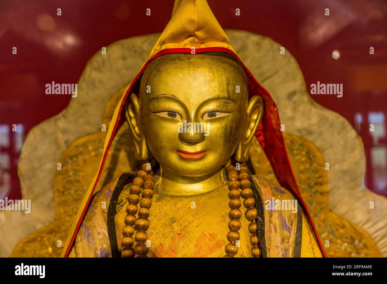 Statue de Bouddha à l'intérieur du temple de Zuu occidental, partie du complexe du monastère Erdene Zuu à Kharakhorum, Mongolie, le plus grand monastère de Mongolias, (UNESCO World Banque D'Images