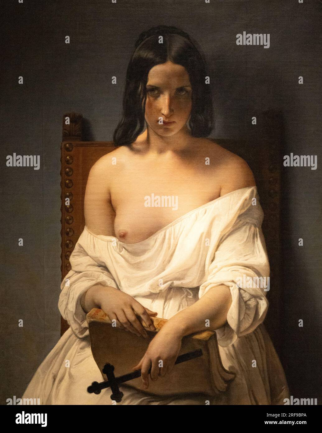 Francesco Hayez peinture ; la Méditation, 1851 ; peintre italien du romantisme et des périodes néoclassiques du 19e siècle, Banque D'Images