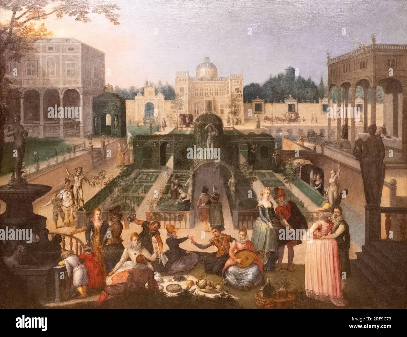 Sebastiaen Vrancx painting ; 'Fête dans le jardin du Duc de Mantoue' ; peintre baroque flamand, 1573-1647 Banque D'Images