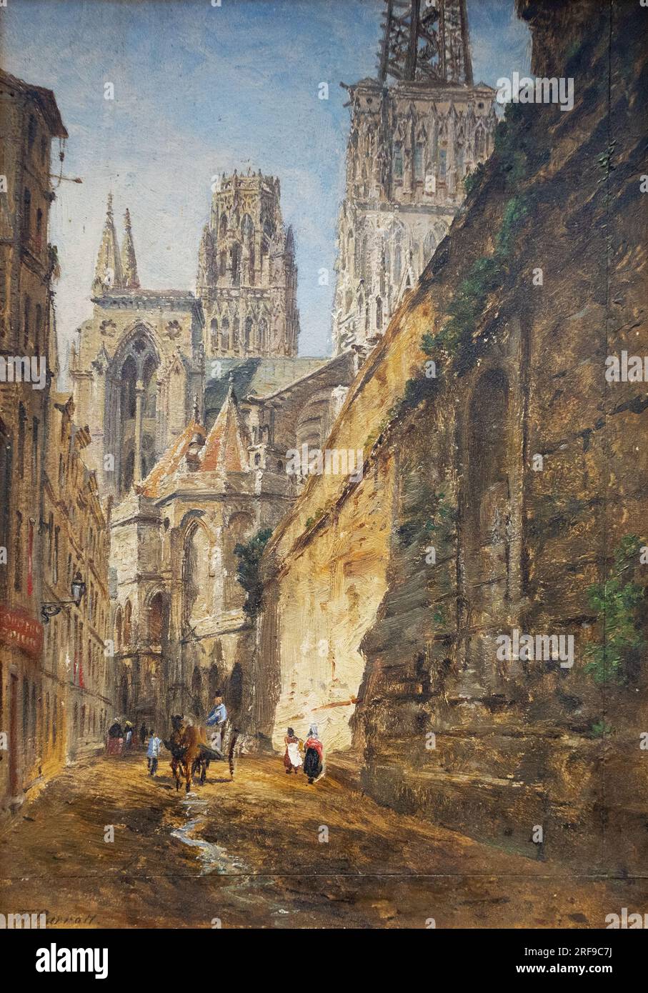 Peinture de William Parrott ; Cathédrale de Rouen c. 1860 ; artiste anglais du 19e siècle. Banque D'Images