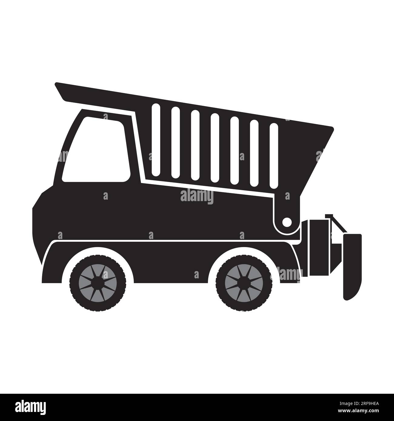 Logo d'illustration vectorielle d'icône de camion de terrassement Banque D'Images