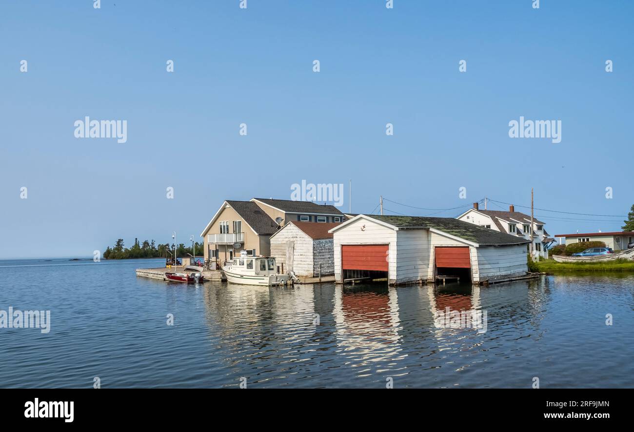 Front de mer sur le lac supérieur à Copper Harbor sur la péninsule de Keweenaw dans le Michigan supérieur États-Unis Banque D'Images