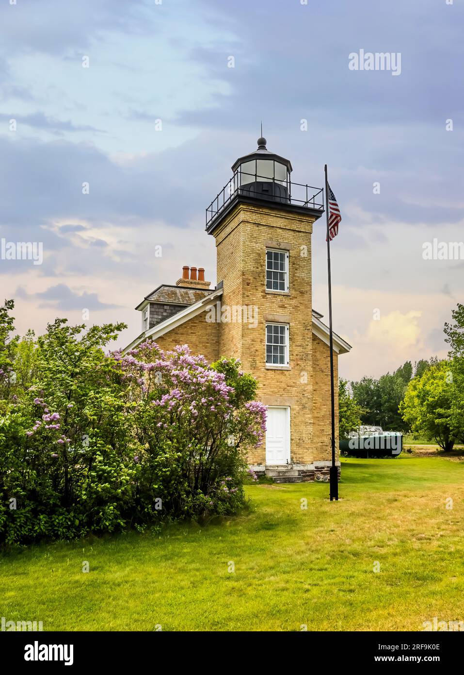 Phare du port d'Ontonagon inscrit sur le registre national des lieux historiques sur le lac supérieur sur la péninsule de Keweenaw dans Ontonagon Michigan USA Banque D'Images