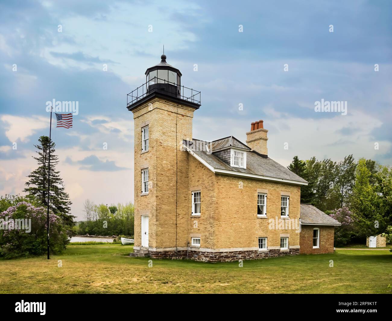 Phare du port d'Ontonagon inscrit sur le registre national des lieux historiques sur le lac supérieur sur la péninsule de Keweenaw dans Ontonagon Michigan USA Banque D'Images