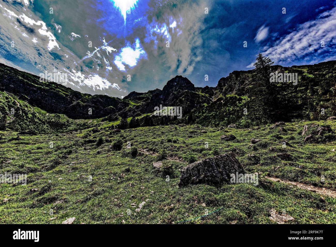 über „die Wand“ zum Schrecksee im Alpen .Bayern.. Banque D'Images