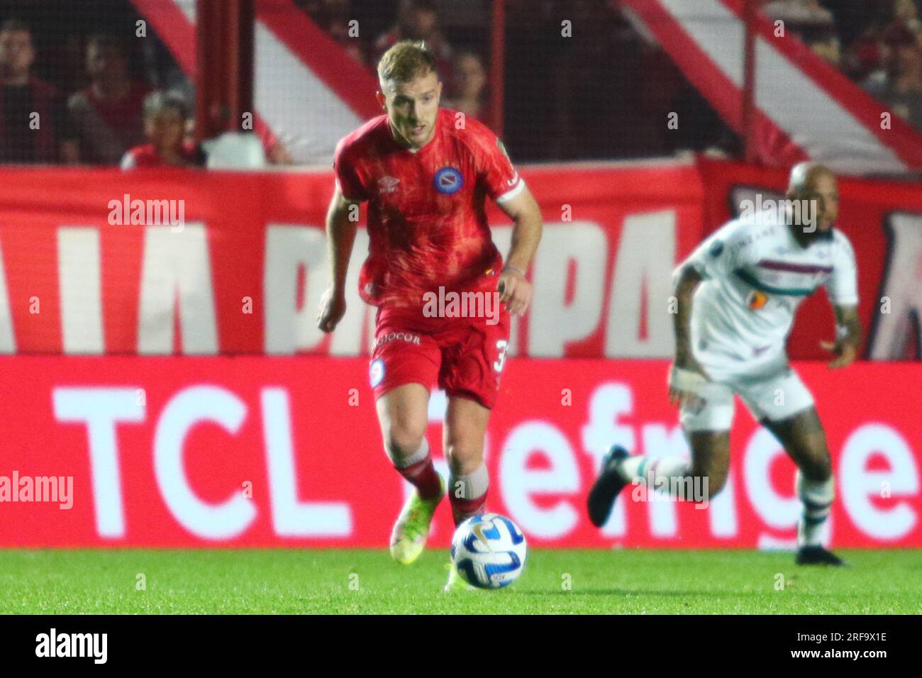 Buenos Aires, Argentine. 1 août 2023. Luciano Gondou d'Argentinos Juniors lors d'un match de ronde de 16e pour la coupe Libertadores au stade Diego A. Maradona ( crédit : Néstor J. Beremblum/Alamy Live News Banque D'Images