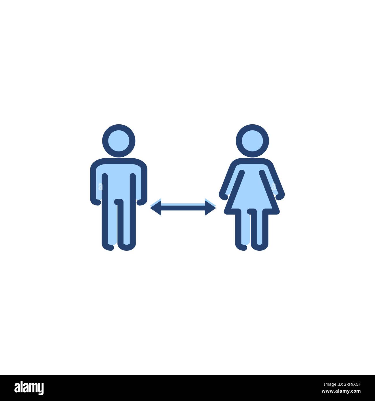 Vecteur de distanciation sociale. signe et symbole de distance sociale. signe d'auto-quarantaine Illustration de Vecteur