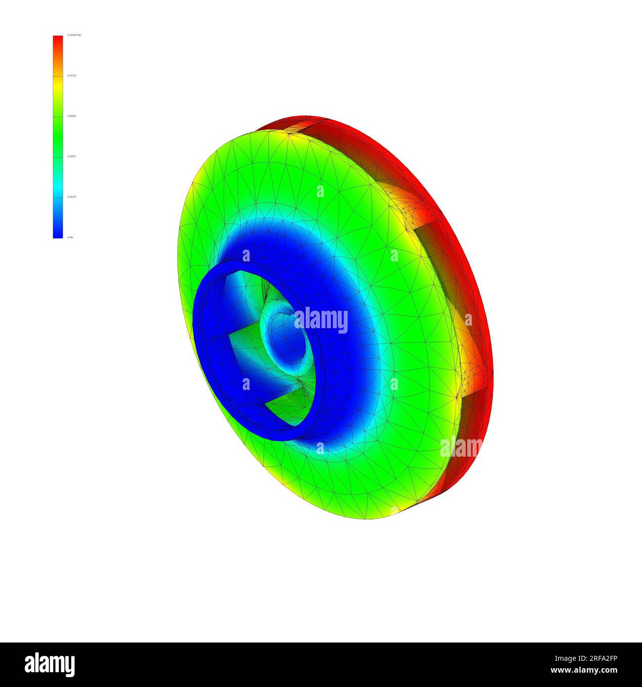 Analyse FEM, analyse par méthode par éléments finis, excitation rotodynamique torsionnelle d'application de pompe, fréquence naturelle et caractéristiques d'amortissement, str Banque D'Images