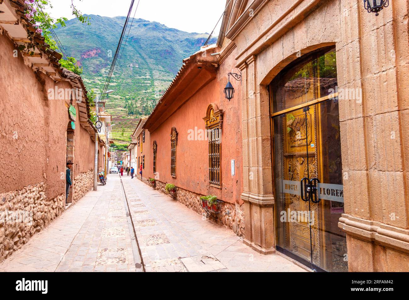 Rue à Pisac, Vallée Sacrée, Pérou Banque D'Images