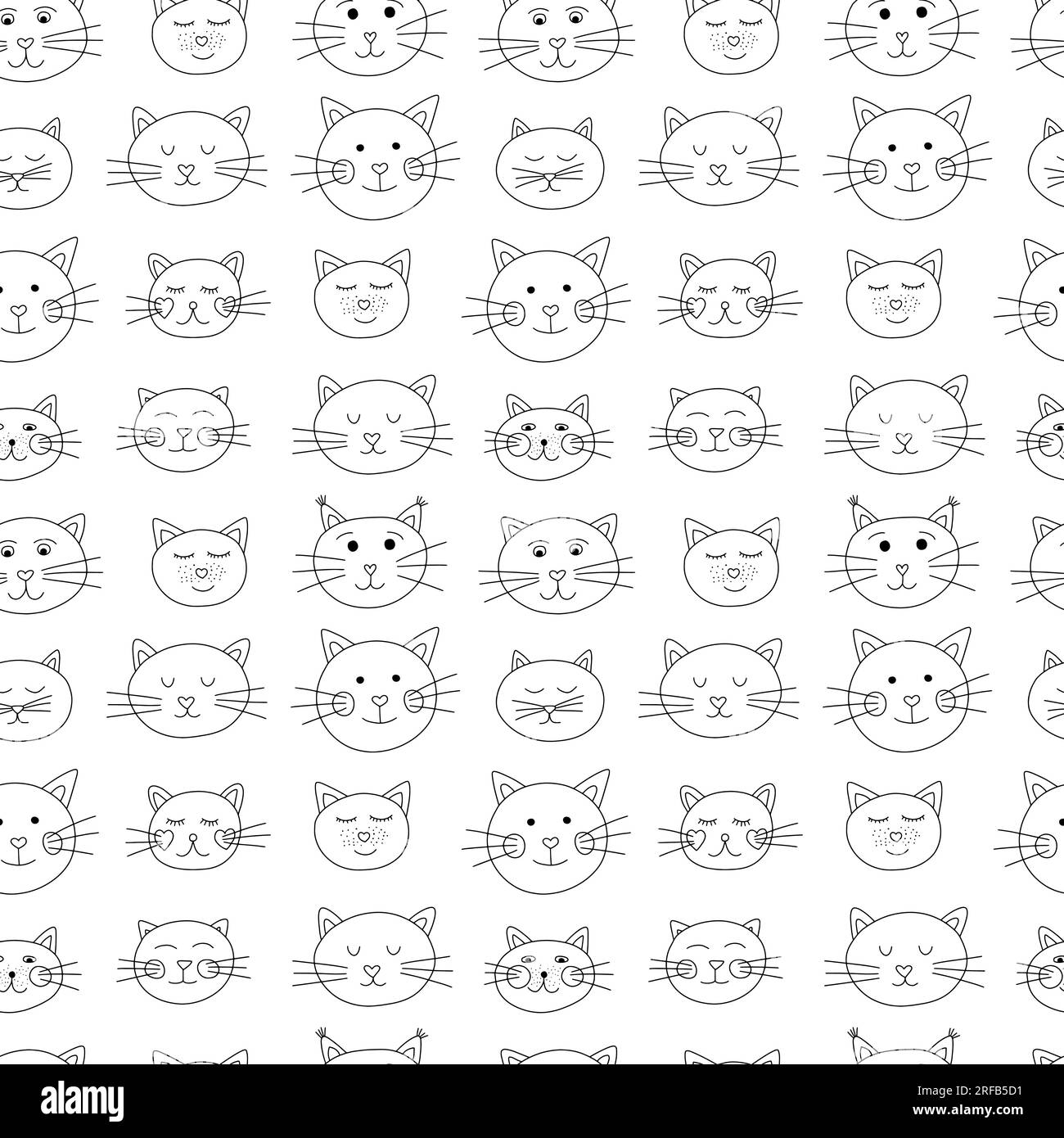 Chats faces motif sans couture Illustration de Vecteur