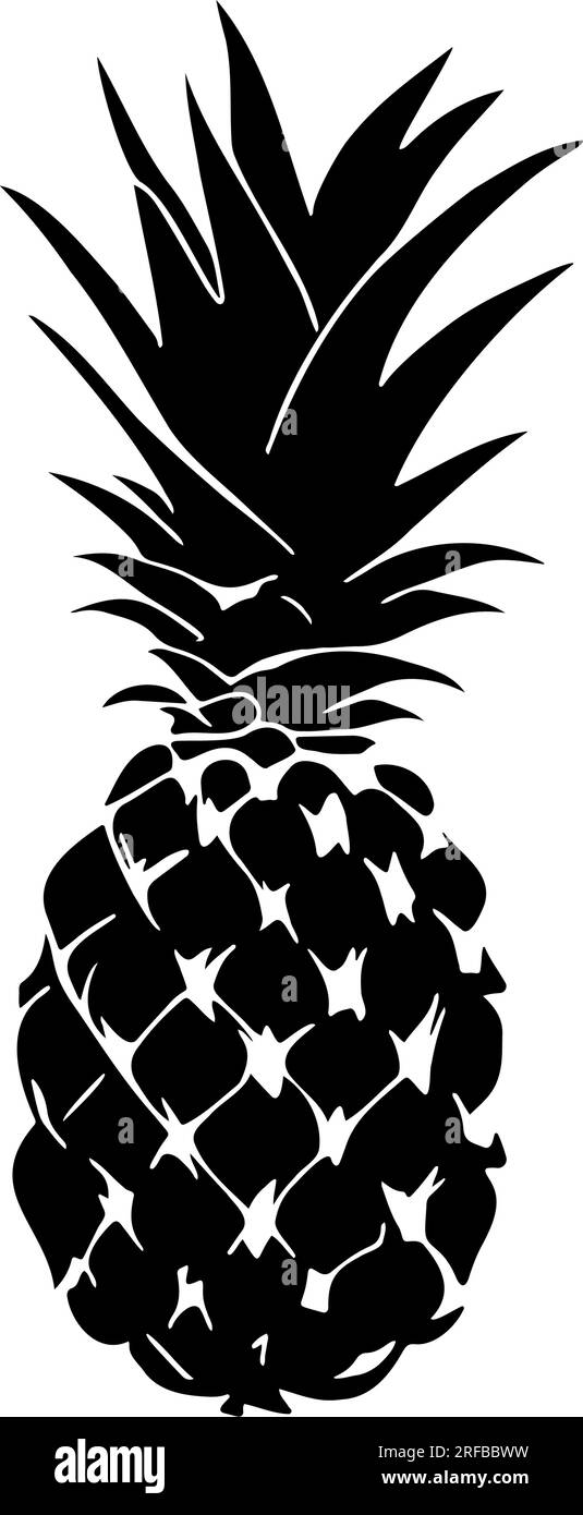 Icône de silhouette d'ananas isolée. Illustration vectorielle Illustration de Vecteur