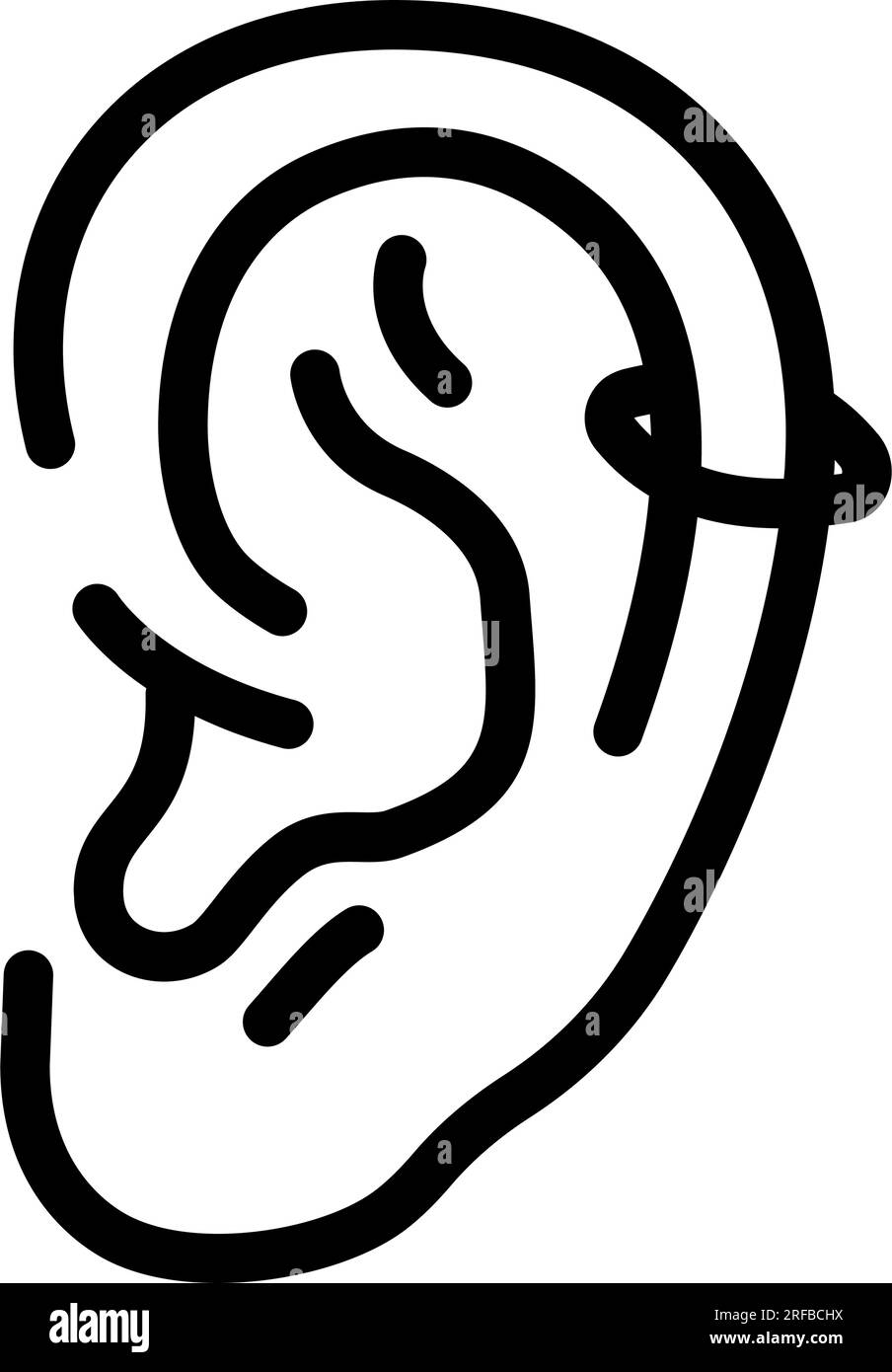 illustration vectorielle d'icône de ligne de boucle d'oreille perforante en hélice Illustration de Vecteur