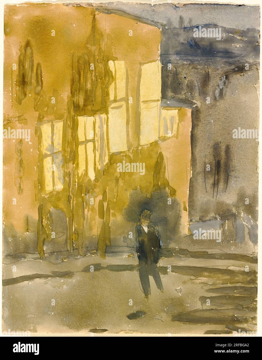 Gwen John, rue la nuit, Meudon, peinture à l'aquarelle et à la gouache, 1910-1919 Banque D'Images