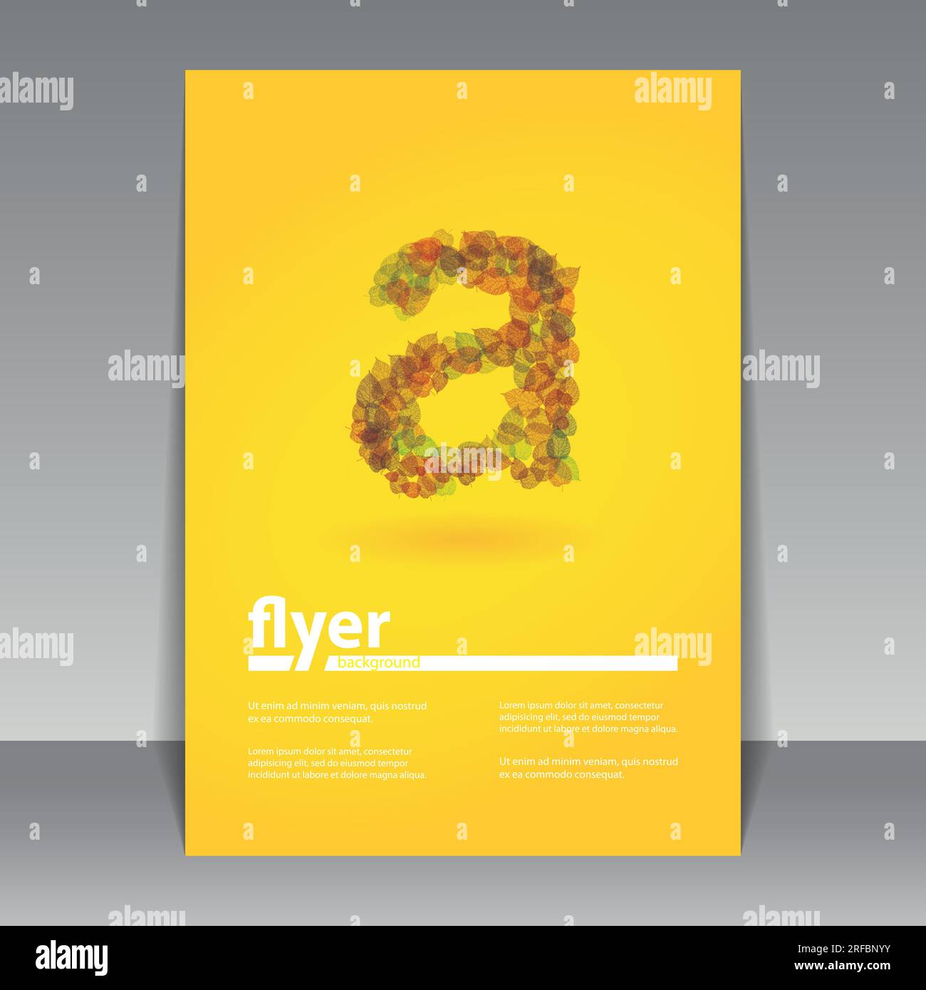 Lettre alphabétique fabriquée à partir de feuilles d'automne colorées - Flyer ou Cover Design Illustration de Vecteur