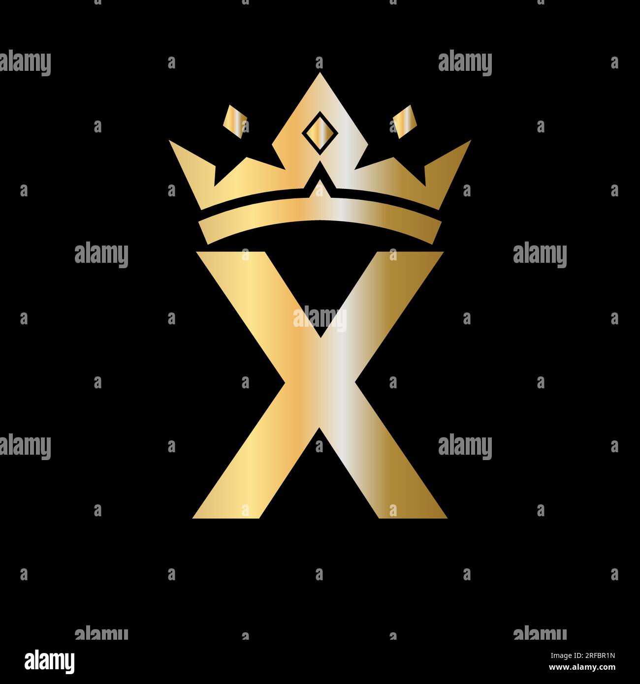 Logo Crown Letter X. Logo Crown sur le modèle de vecteur lettre X pour la beauté, la mode, l'étoile, l'élégance, le luxe Illustration de Vecteur