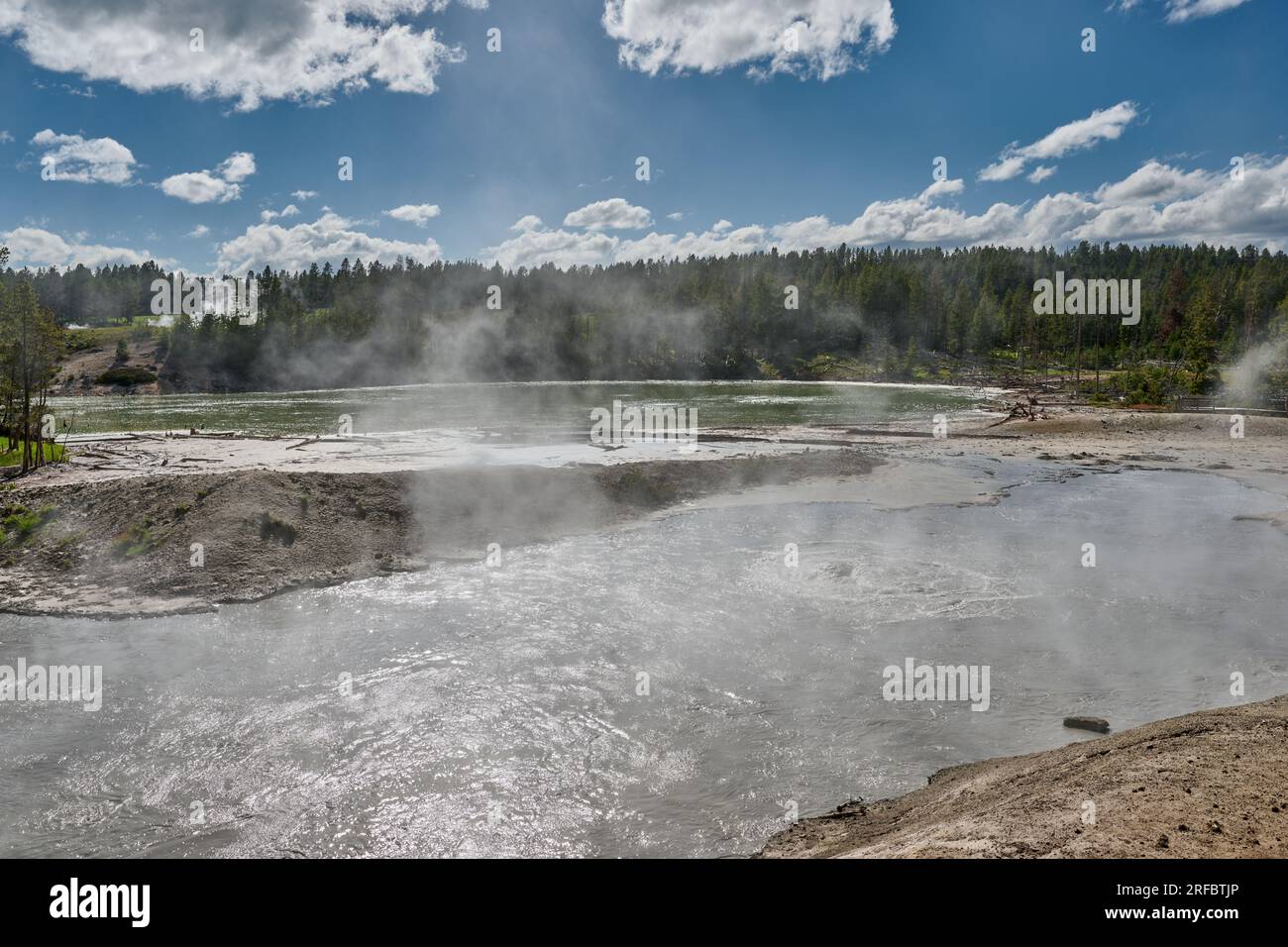 Lac Sour, région du volcan Mud, parc national de Yellowstone, Wyoming, États-Unis d'Amérique Banque D'Images
