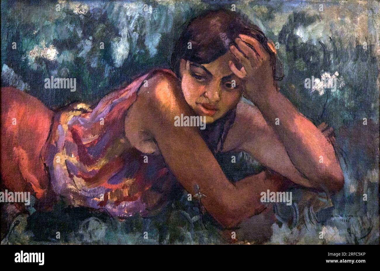 Fille gitane hongroise par Amrita Sher-Gil (1913-1941), huile sur toile, 1932 Banque D'Images