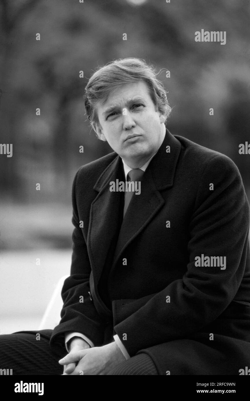 Donald Trump dans Central Park de New York - 1980. Photographie de Bernard Gotfryd. Banque D'Images