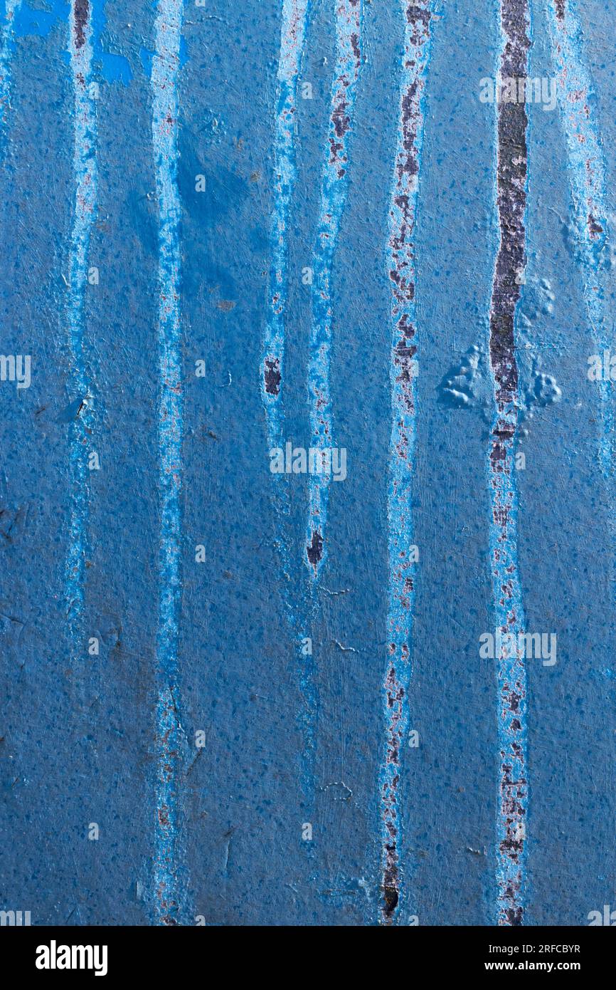 Gros plan d'images abstraites de coques de bateaux colorées, Morston Quay, North Norfolk. Banque D'Images
