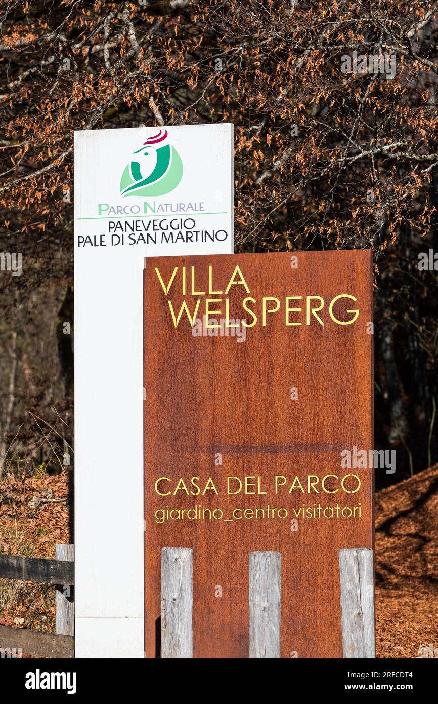 Trentino Val Canali - Villa Welsperg - Siège de l'Autorité du Parc Paneveggio Pale di San Martino Banque D'Images