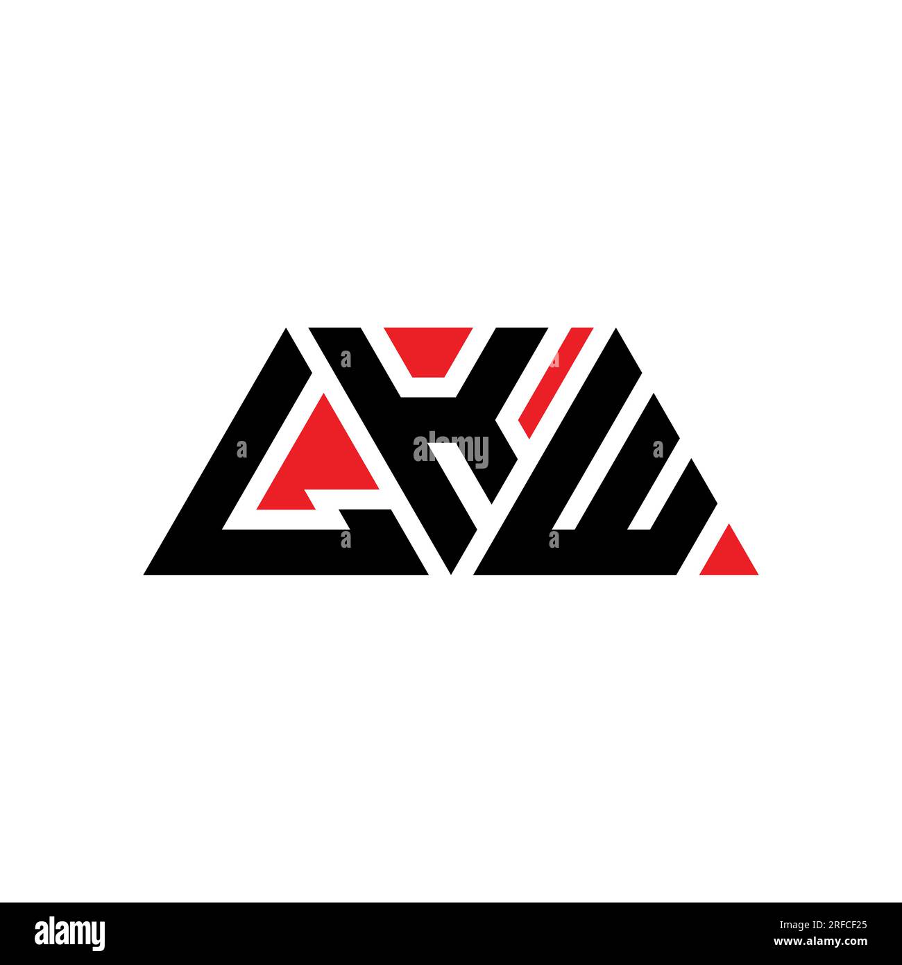 Logo de lettre triangle LKW avec forme de triangle. Monogramme de conception de logo triangle LKW. Modèle de logo vecteur triangle LKW avec couleur rouge. LKW triangul Illustration de Vecteur