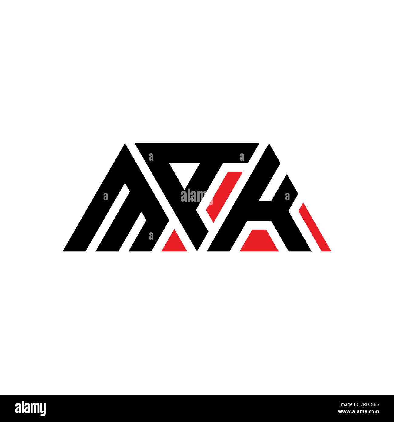 Logo de lettre triangle MAK avec forme de triangle. Monogramme de logo triangle MAK. Modèle de logo vecteur triangle MAK avec couleur rouge. MAK triangul Illustration de Vecteur
