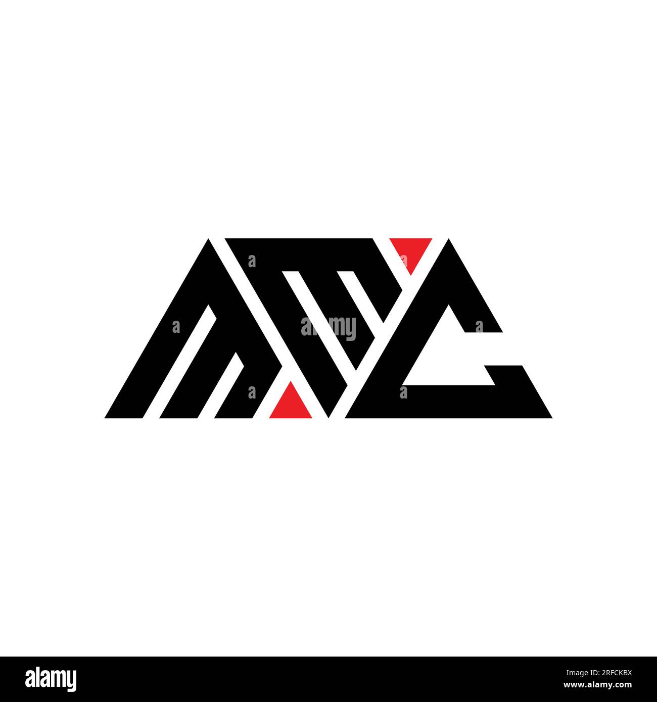 Logo de lettre triangle MMC avec forme de triangle. Monogramme de logo triangle MMC. Modèle de logo vectoriel triangle MMC avec couleur rouge. MMC triangul Illustration de Vecteur