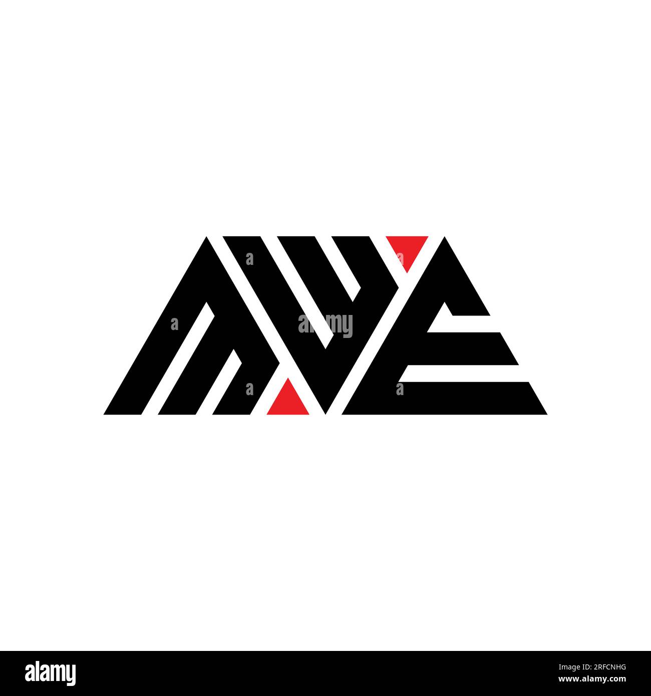 Logo de lettre triangle MWF avec forme de triangle. Monogramme de conception de logo de triangle MWF. Modèle de logo vecteur triangle MWF avec couleur rouge. MWF triangul Illustration de Vecteur