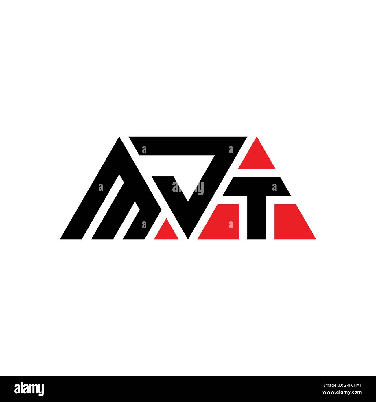 Logo de lettre triangle MJT avec forme de triangle. Monogramme de logo ...