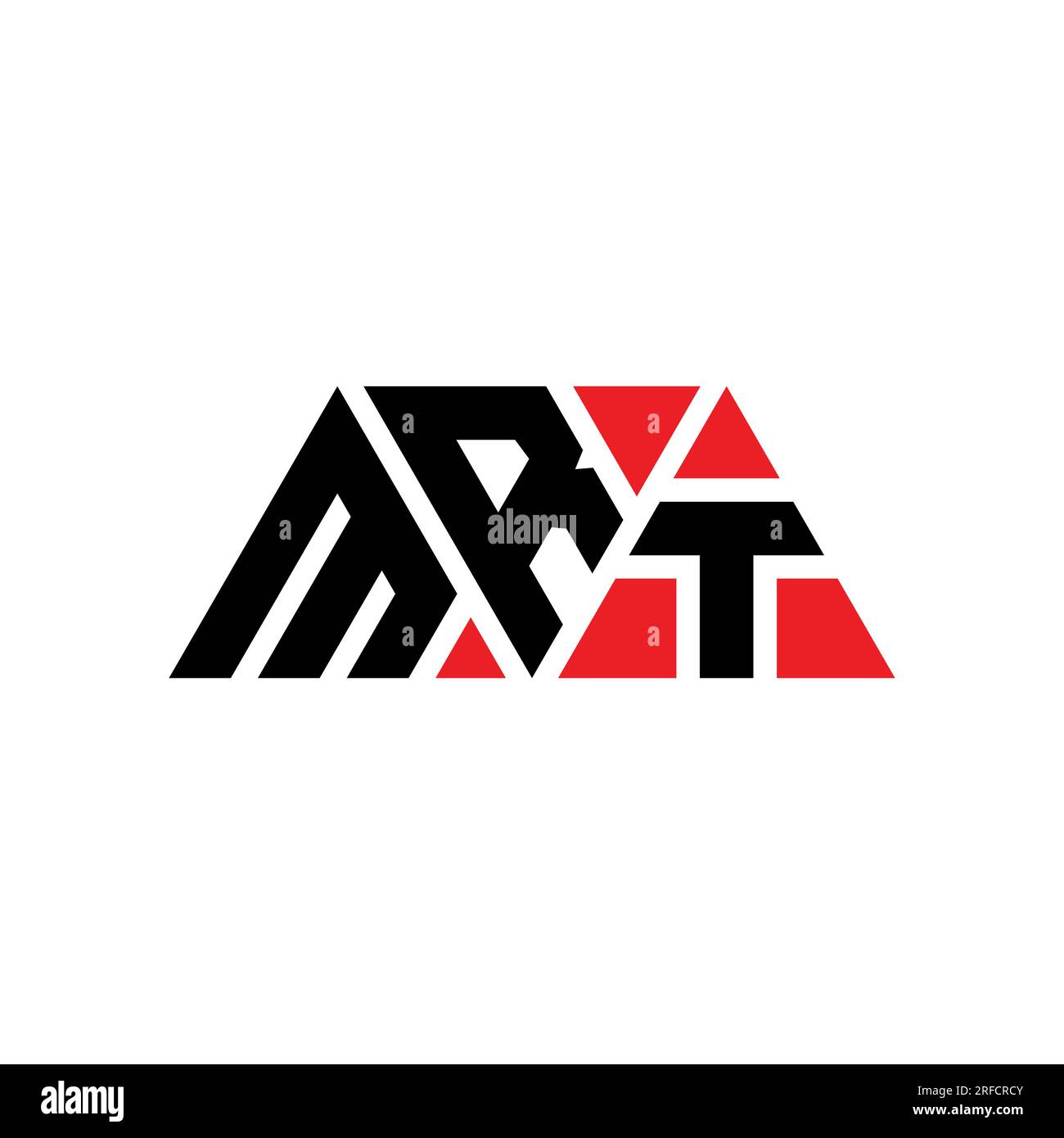 Logo de lettre triangle MRT avec forme de triangle. Monogramme de logo de triangle de MRT. Modèle de logo vecteur triangle MRT avec couleur rouge. MRT triangul Illustration de Vecteur