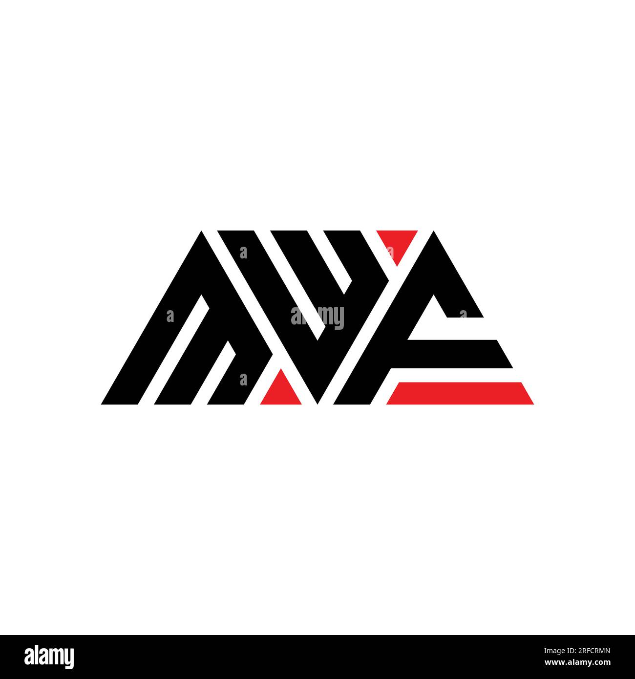 Logo de lettre triangle MWF avec forme de triangle. Monogramme de conception de logo de triangle MWF. Modèle de logo vecteur triangle MWF avec couleur rouge. MWF triangul Illustration de Vecteur